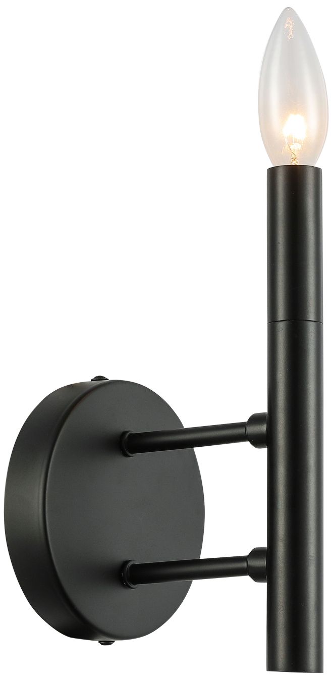 Nora 9" High Matte Black Wall Sconce