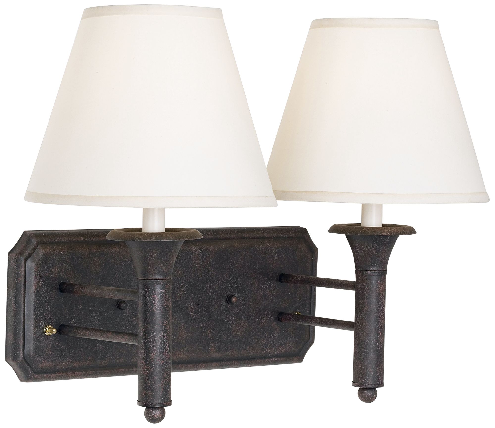 Anastasia 18 1/2" High Rust Dual Head Plug-In Wall Sconce