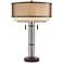 Andes Bronze Industrial Table Lamp with Double Shade