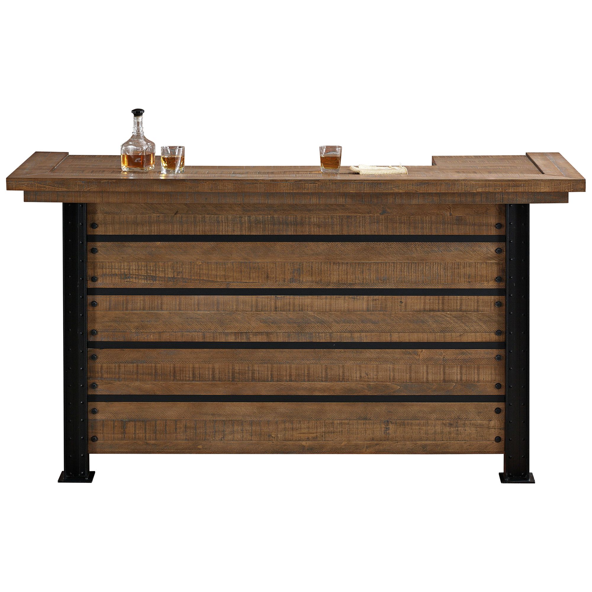 Gateway 78" Wide Hand-Crafted Reclaimed Wood Bar
