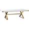 Adeline 96"W High Gloss White Lacquer and Gold Dining Table