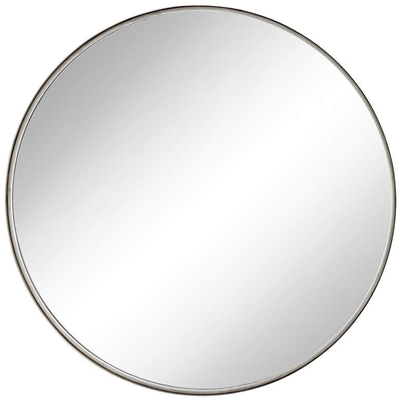Image 3 Uttermost Sierra Antique Silver 34" Round Wall Mirror