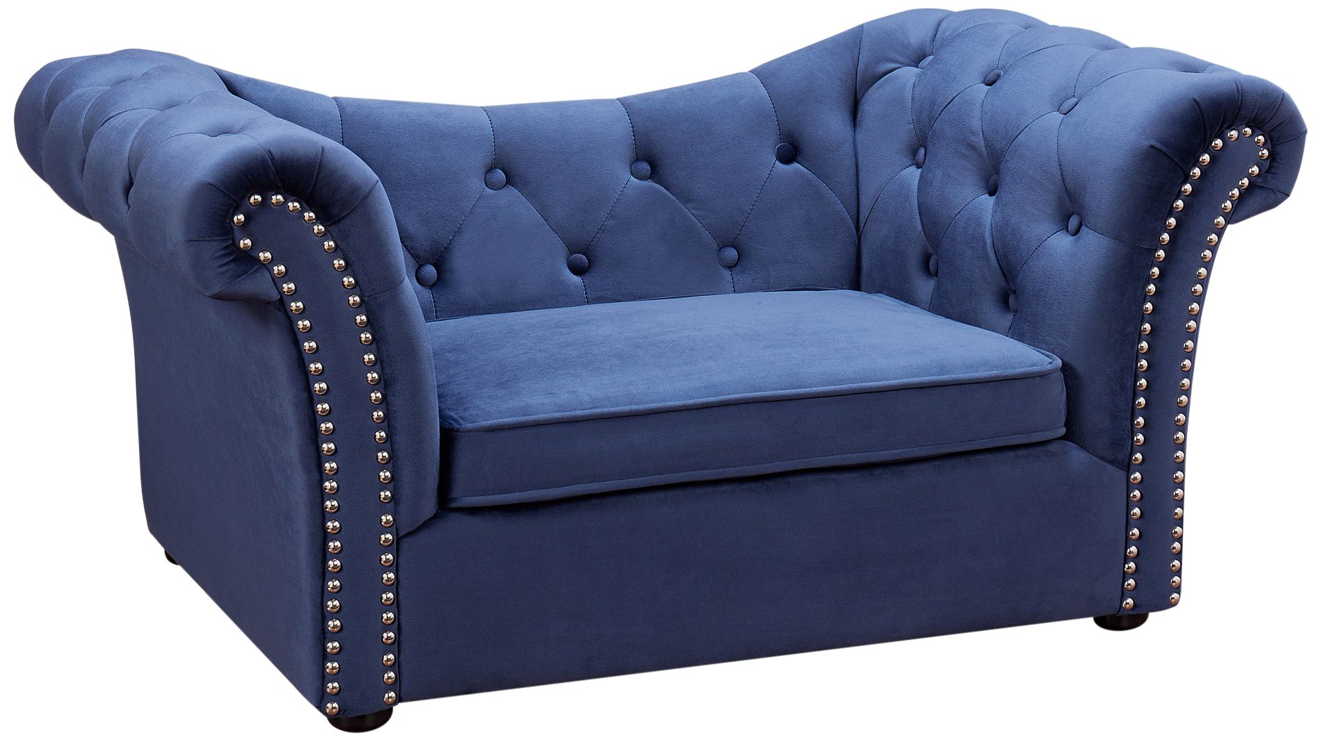 Dachshund Navy Blue Velvet Pet Bed