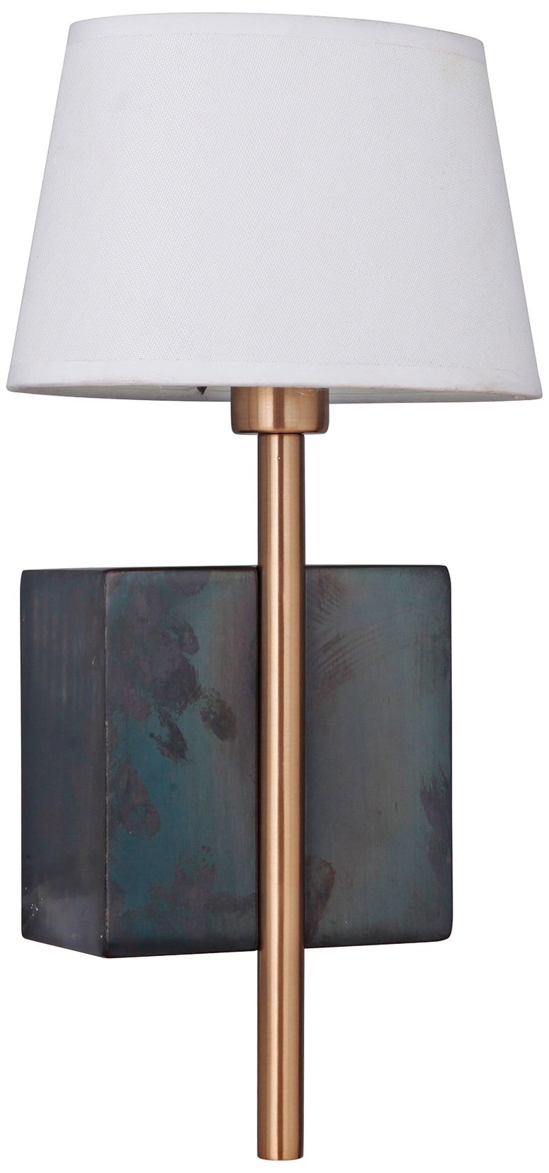 Parker 15" High Fired Steel and Satin Brass Wall Sconce