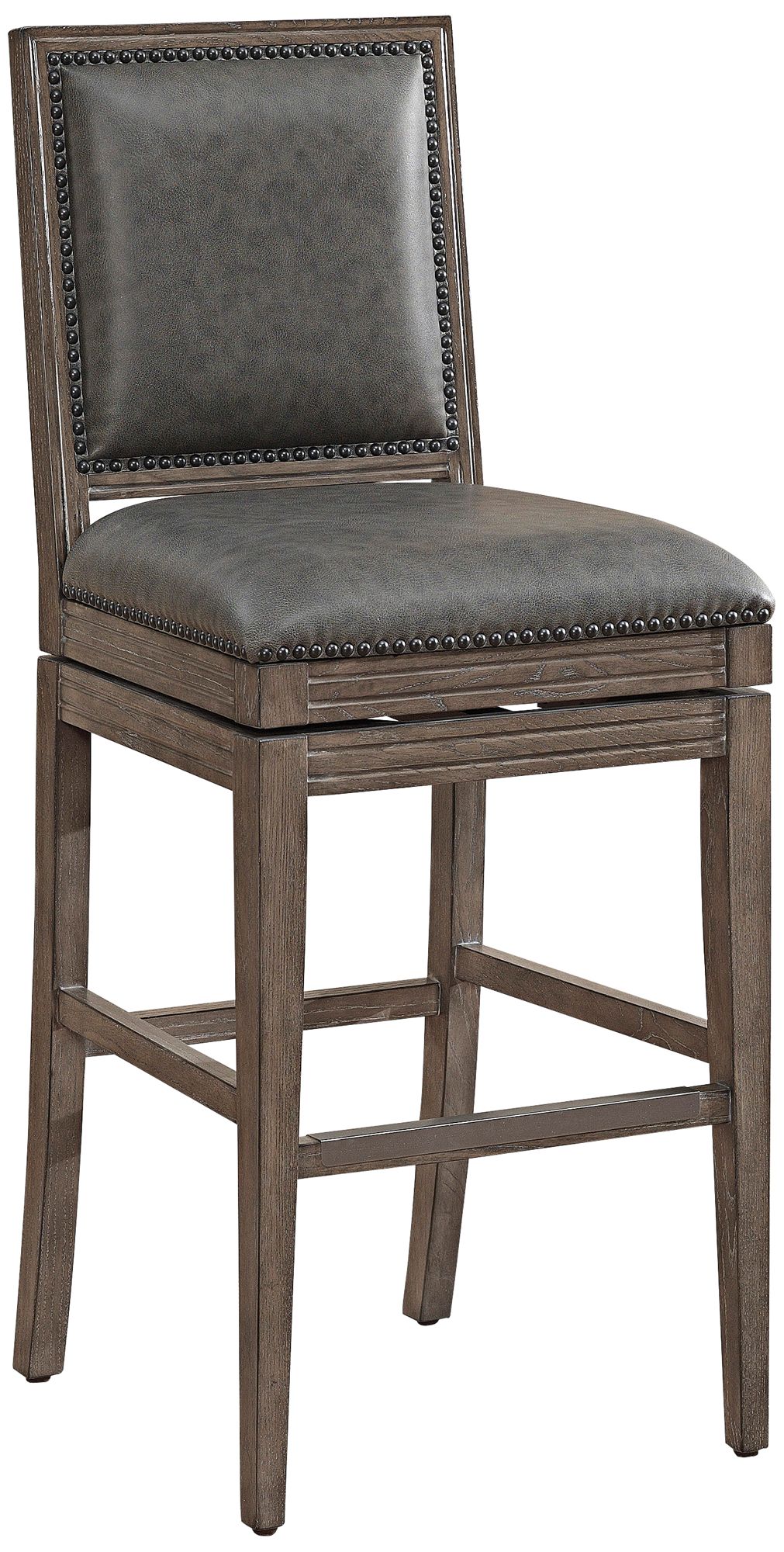 Bryan 30" Charcoal Bonded Leather Swivel Barstool
