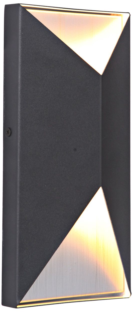Peak 10"H Black and Aluminum LED Pocket Outdoor Wall Light