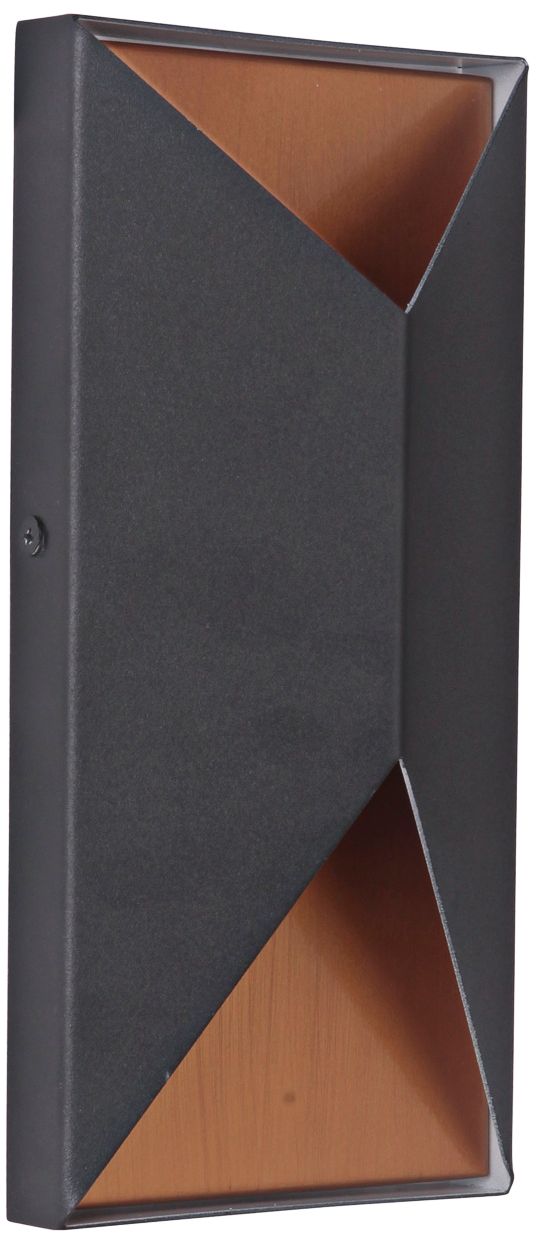 Peak 10" High Black and Brass LED Pocket Outdoor Wall Light