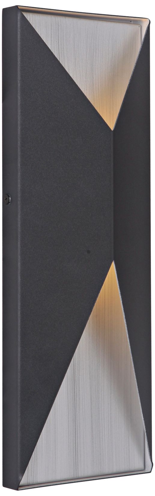 Peak 14"H Black and Aluminum LED Pocket Outdoor Wall Light