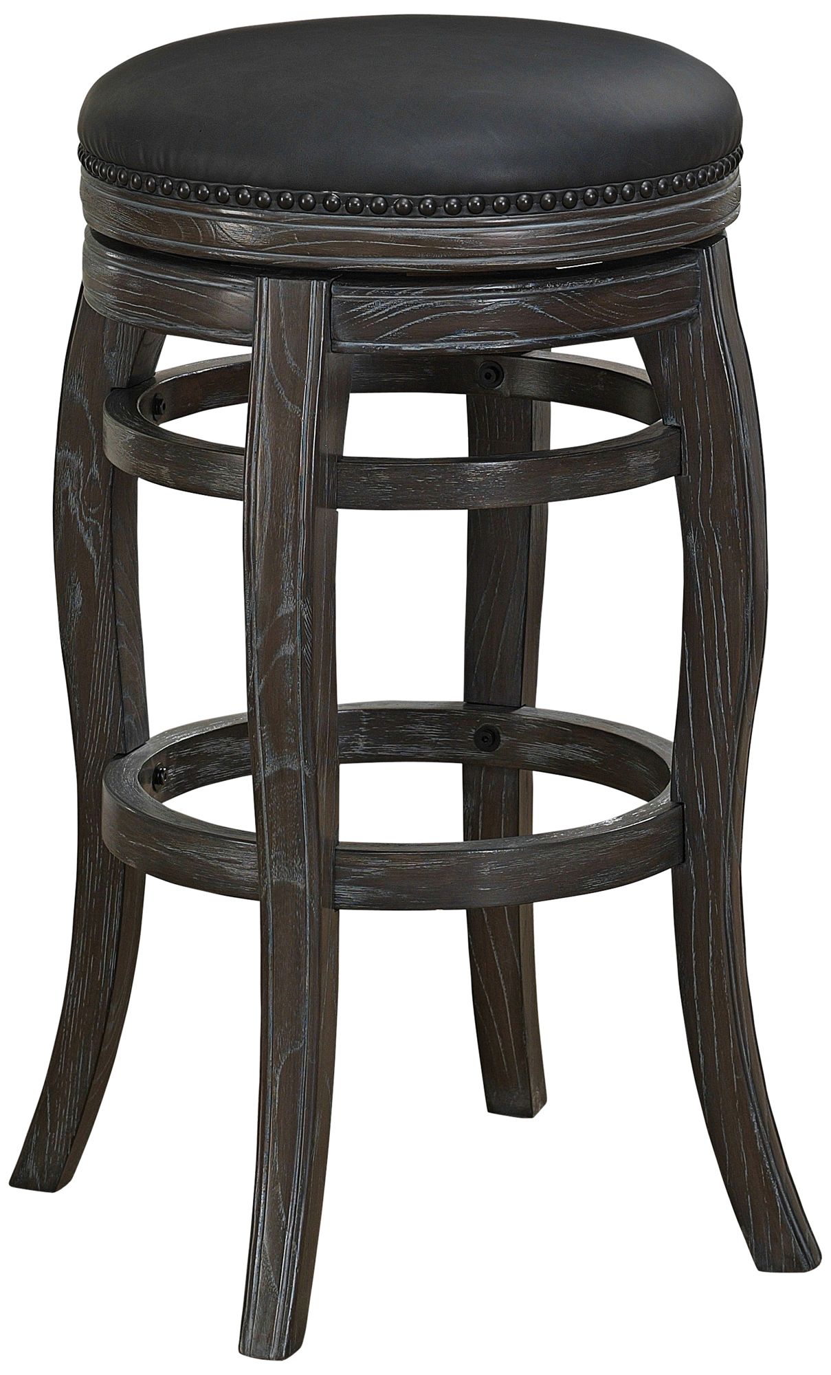 Charlotte 26" Graphite Bonded Leather Swivel Counter Stool