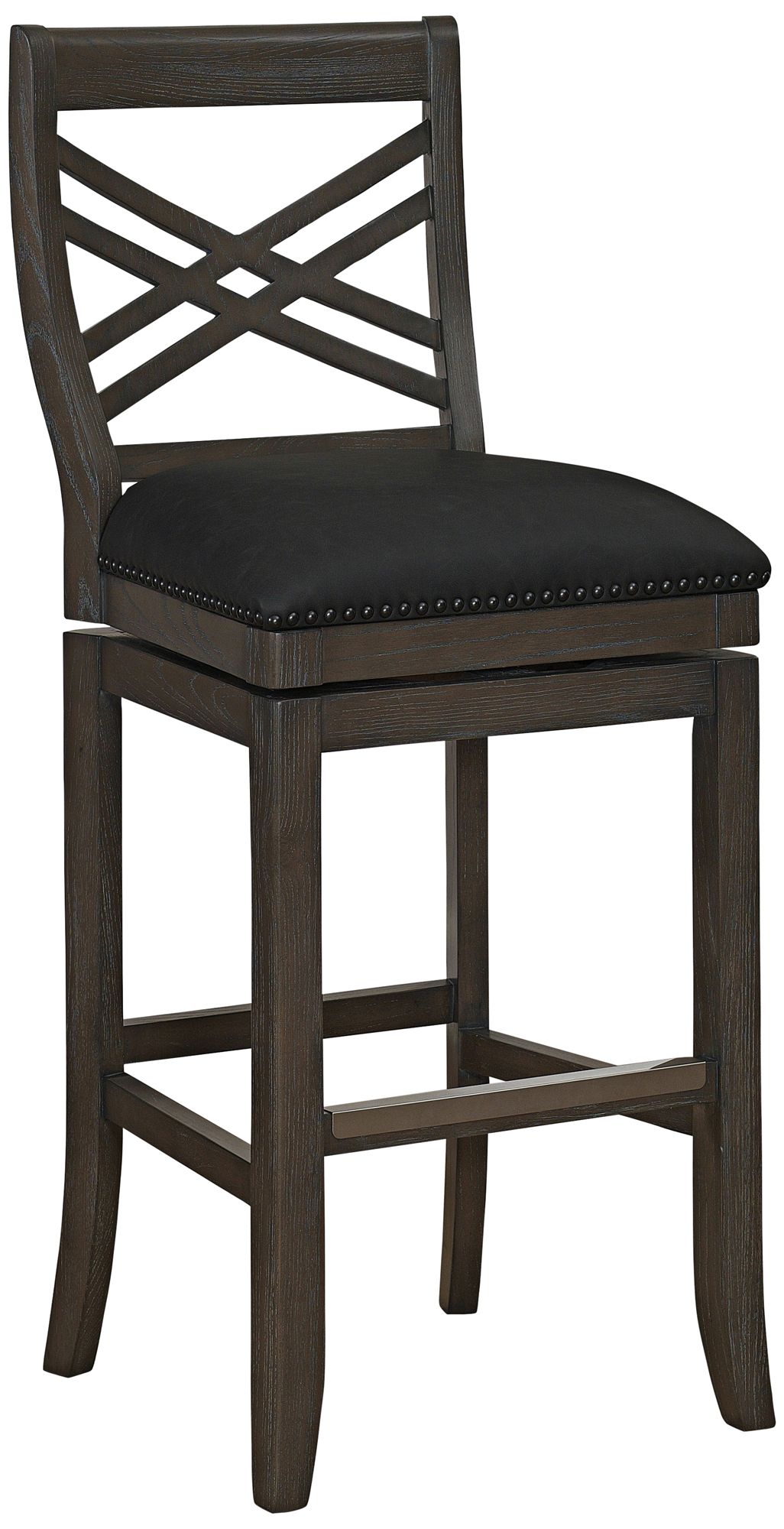 Mason 26" Graphite Bonded Leather Swivel Counter Stool