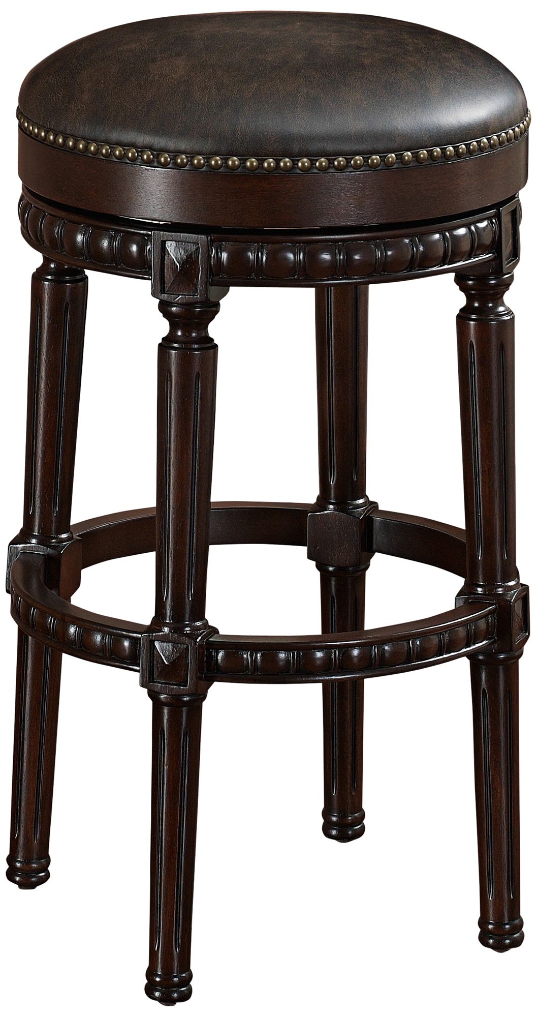 Landon 26" Tobacco Bonded Leather Swivel Counter Stool