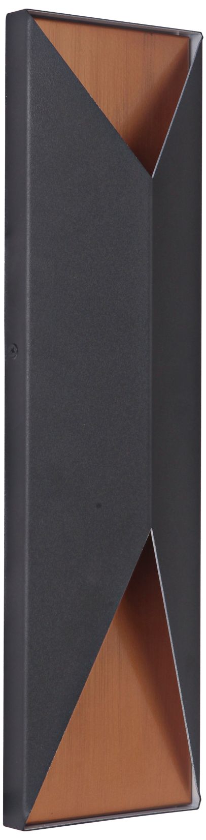 Peak 18" High Black and Brass LED Pocket Outdoor Wall Light