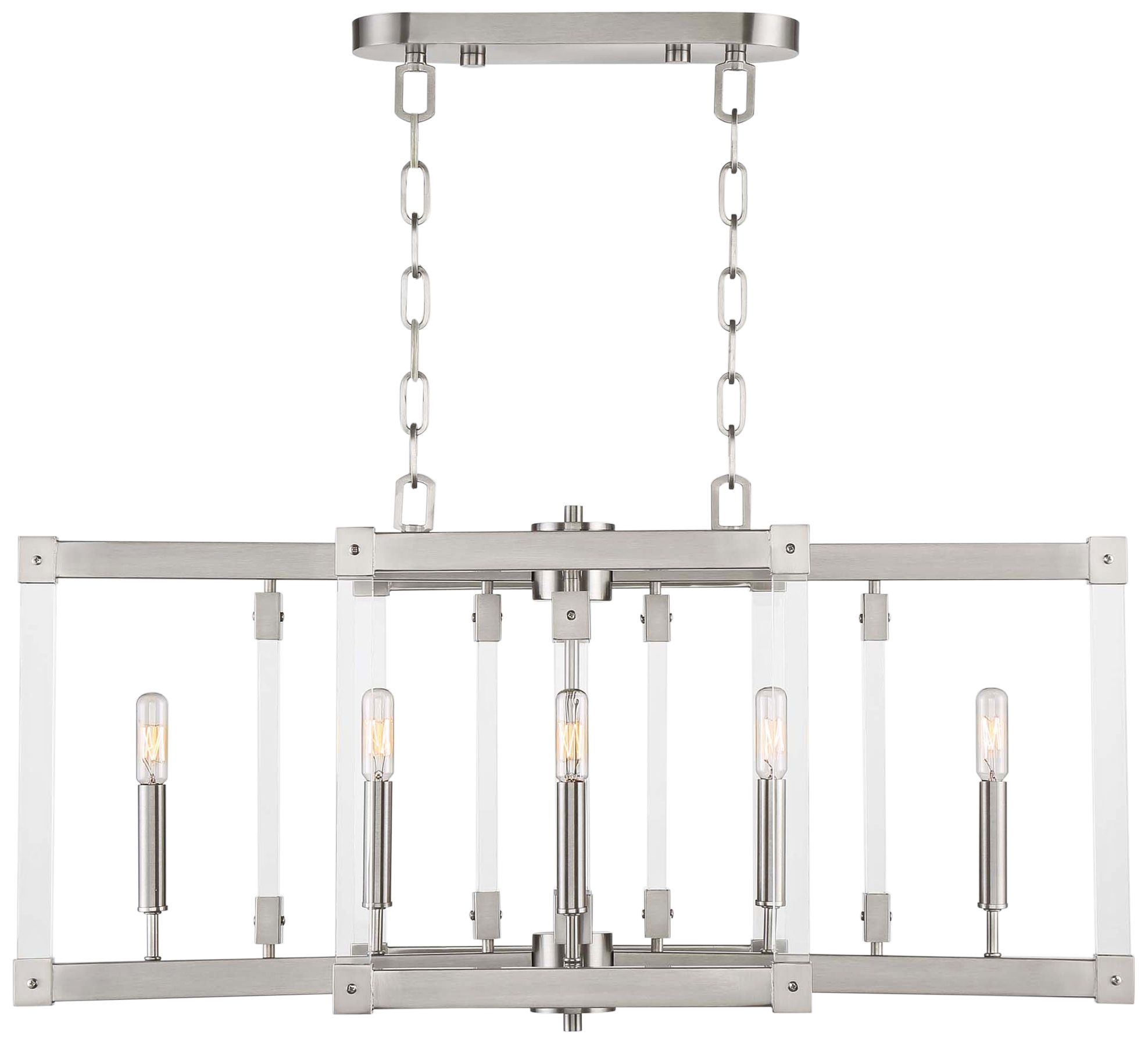 Halcyon 34" Wide Satin Nickel Kitchen Island Light Pendant