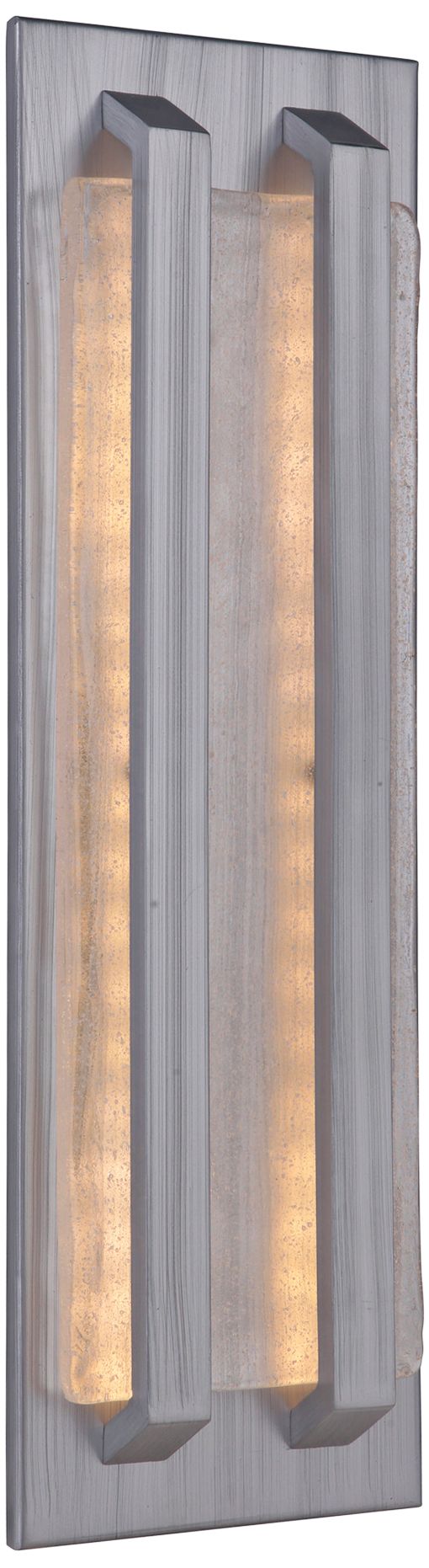 Lux 20 1/2"H Brushed Aluminum LED Pocket Outdoor Wall Light