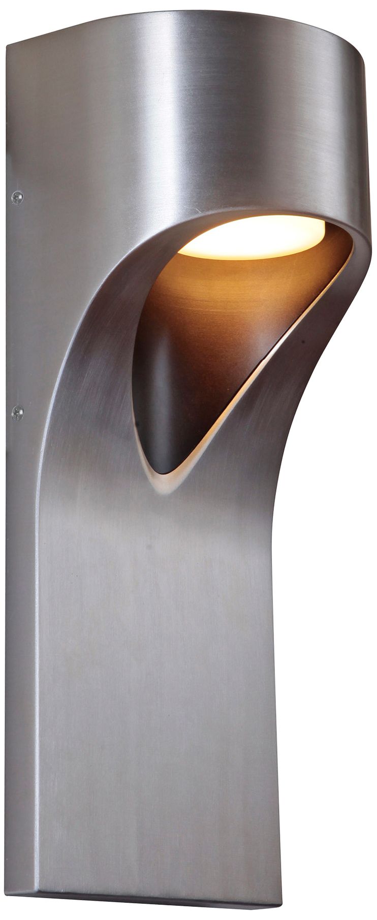 Fusion 15" High Satin Aluminum LED Pocket Outdoor Wall Light