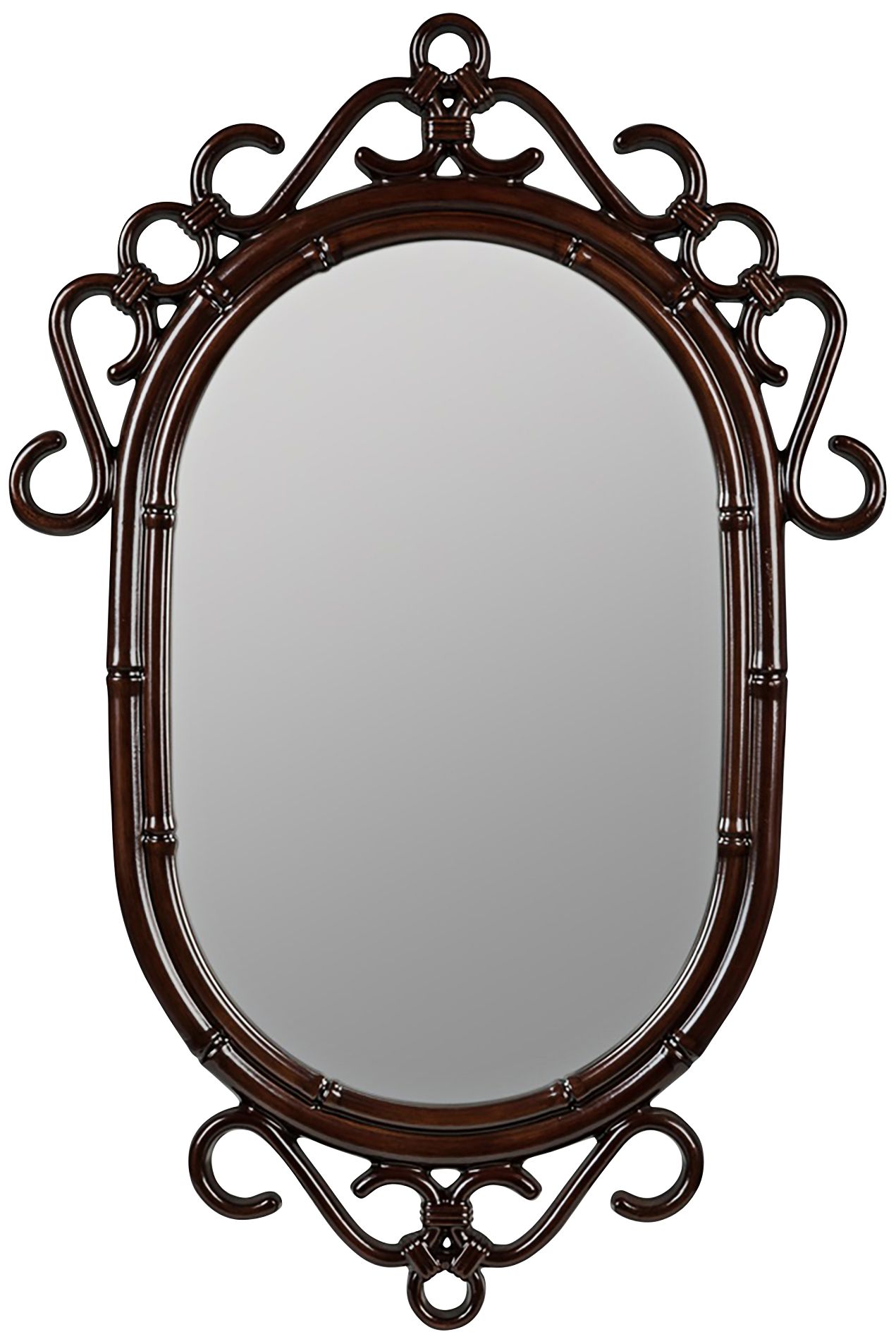 Francesca Glossy Mahogany 24" x 36" Wall Mirror
