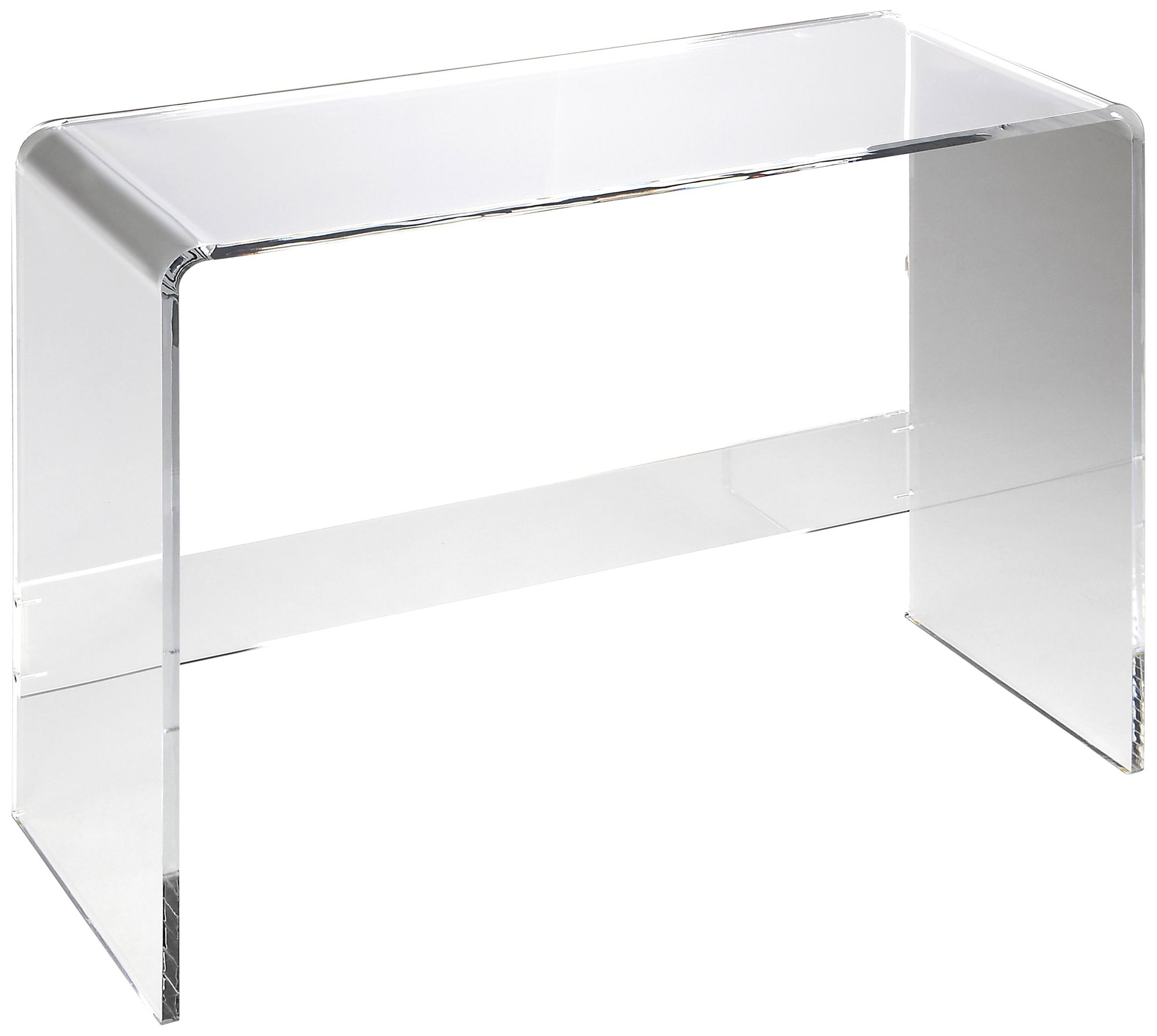 Crystal Clear 38" Wide Acrylic 1-Shelf Modern Console Table