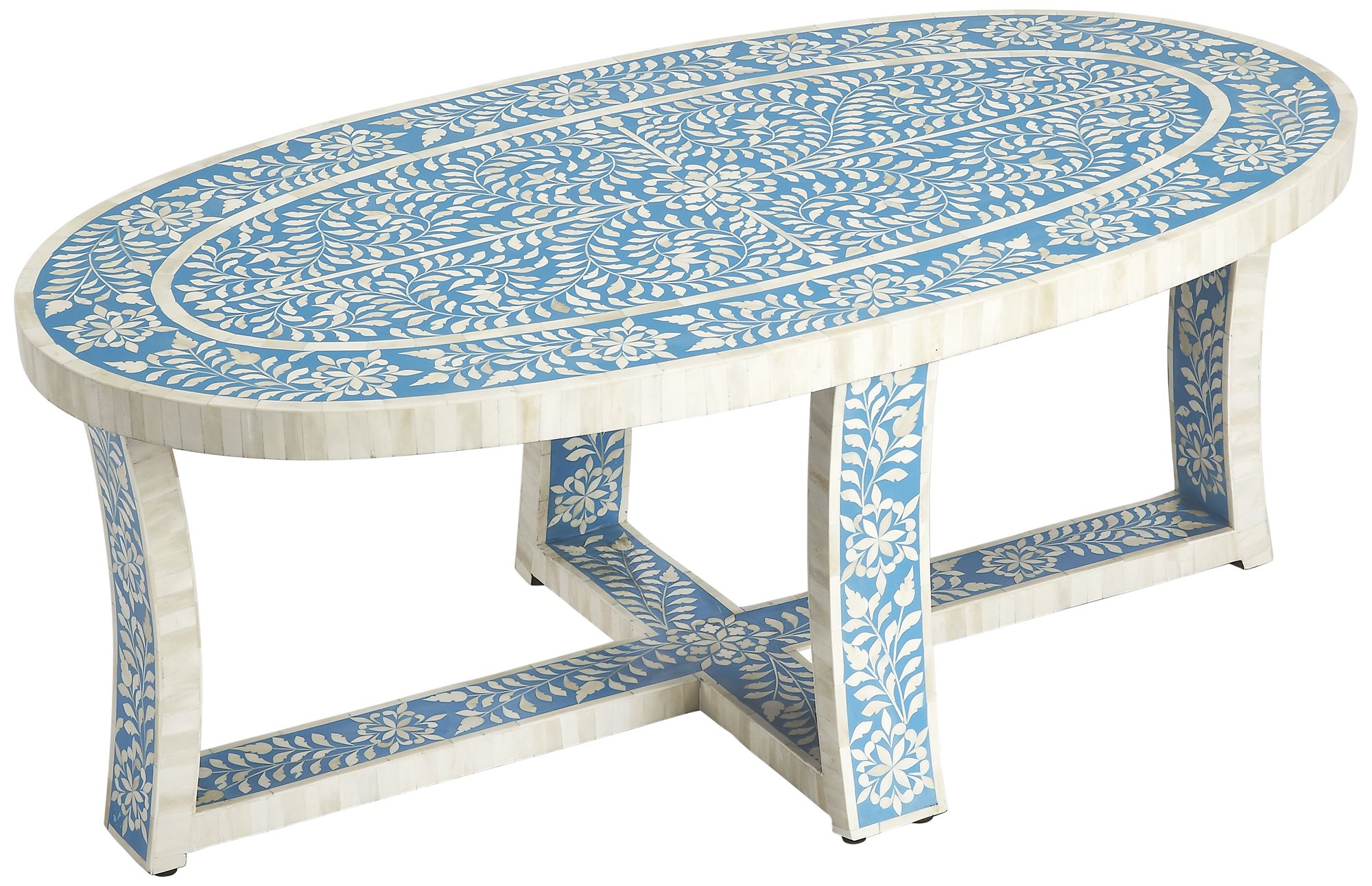 Darrieux 37 1/2" Wide Blue Bone Inlay Coffee Table