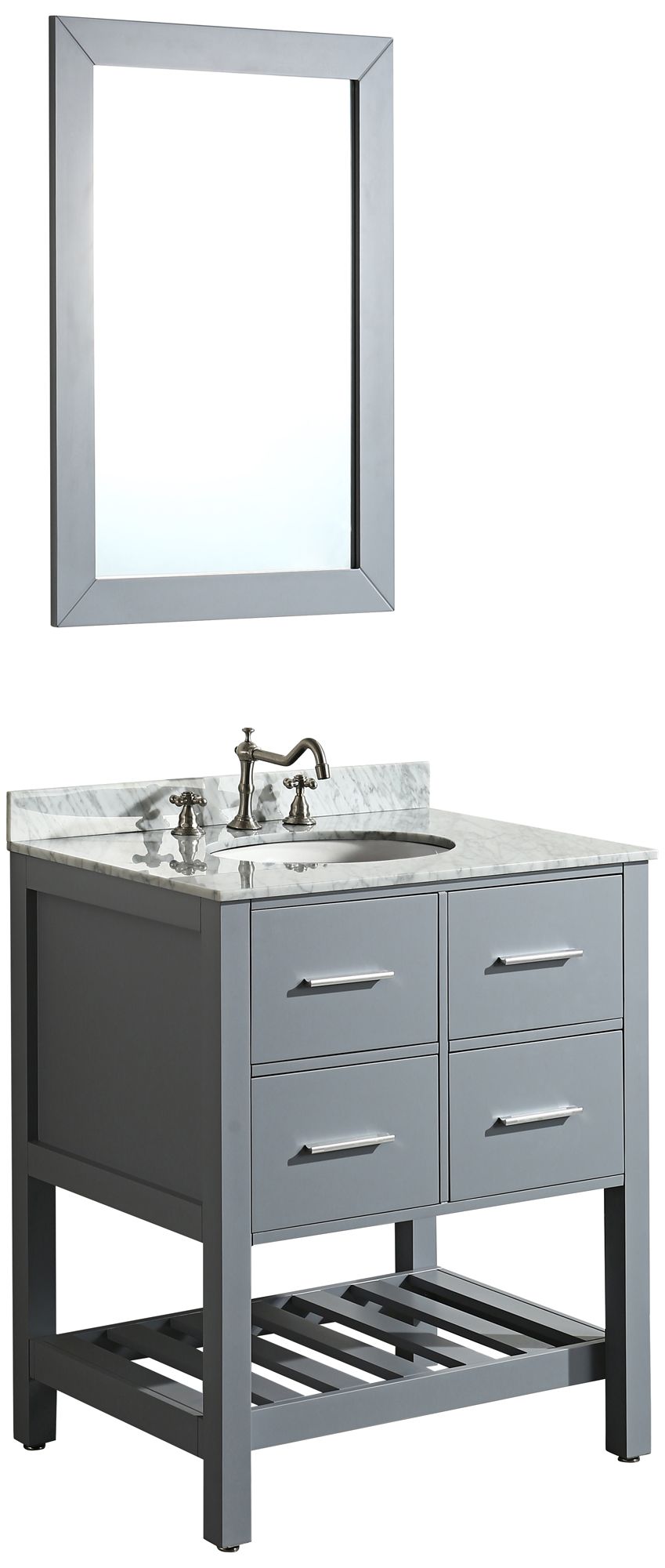 Bosconi 30" Gray 2-Drawer Single Sink Vanity Set