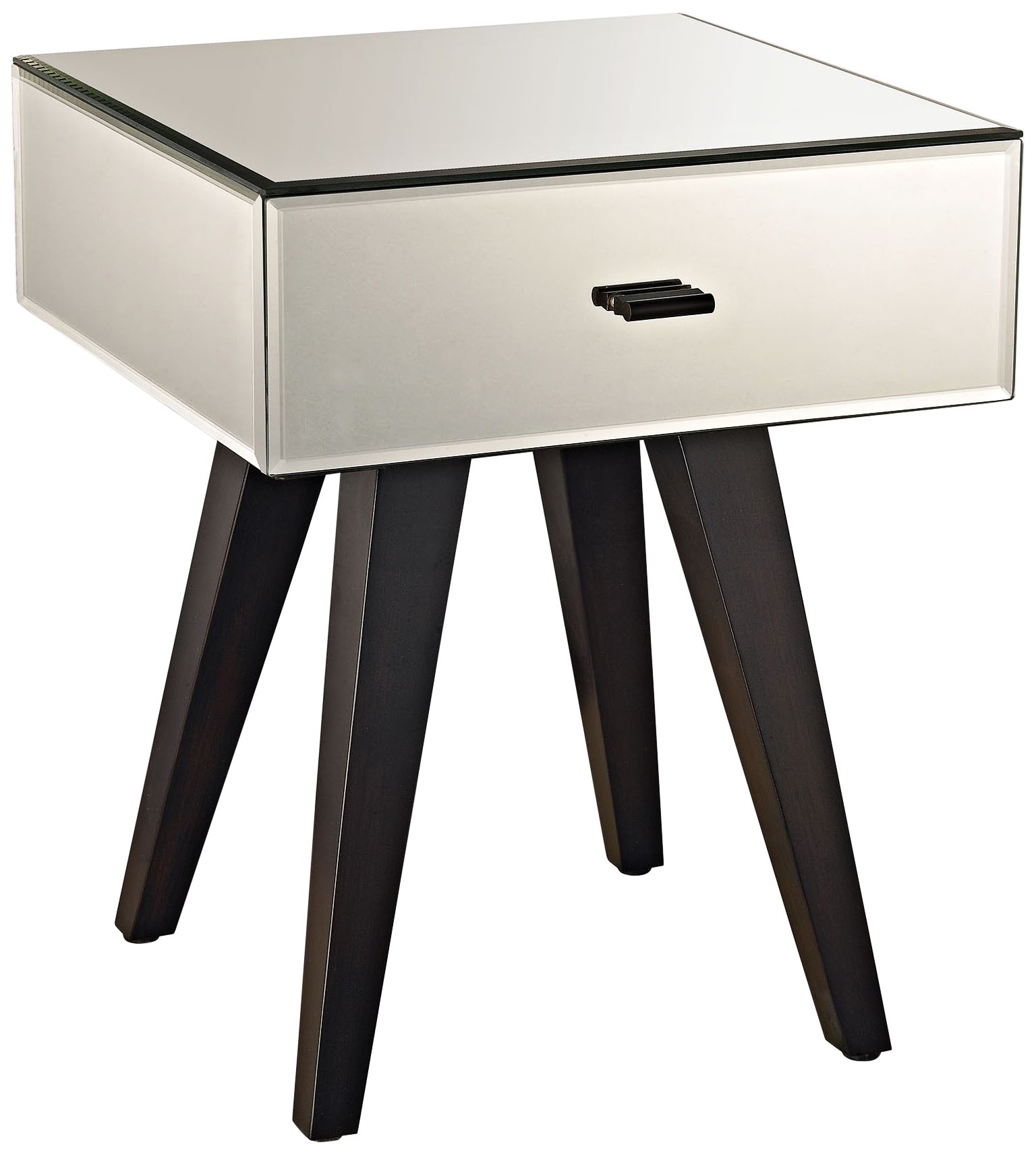 Granville 14" Wide Wood and Mirror Modern Drawer Side Table