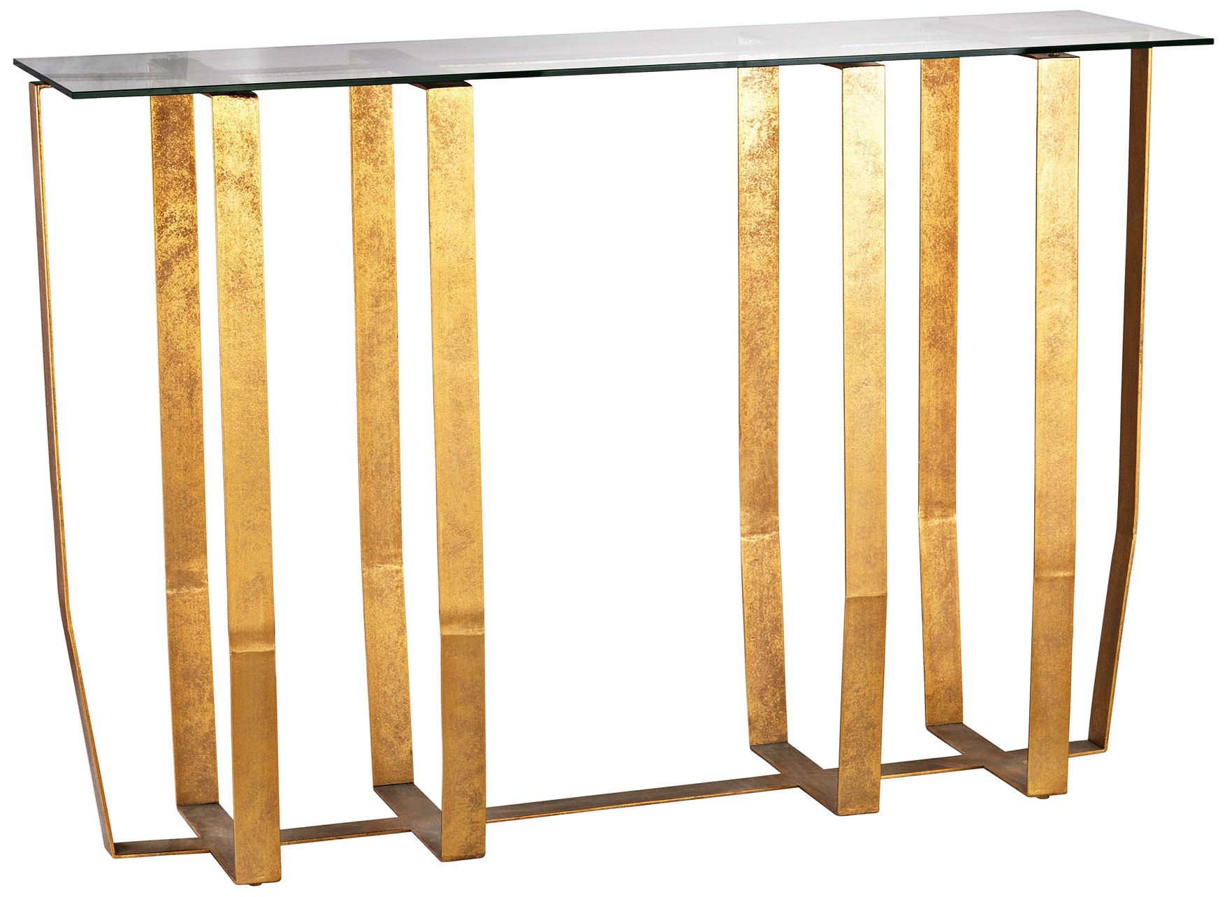 Ankara 50" Wide Glass and Gold Leaf Modern Console Table