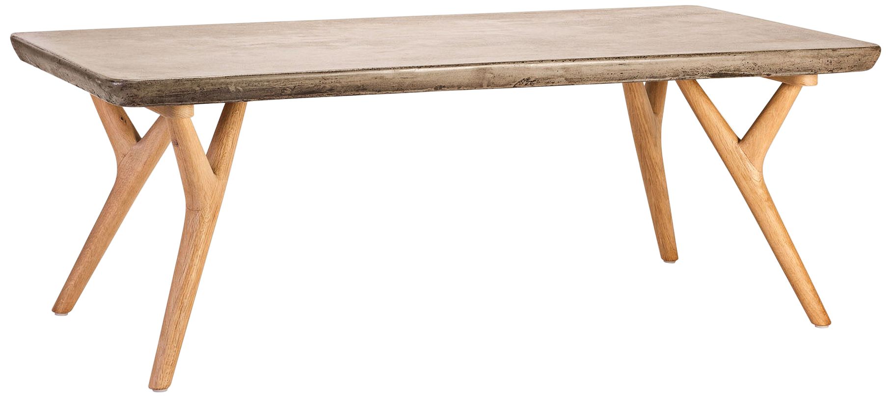Twigs 47" Wide Concrete and Oak Modern Coffee Table