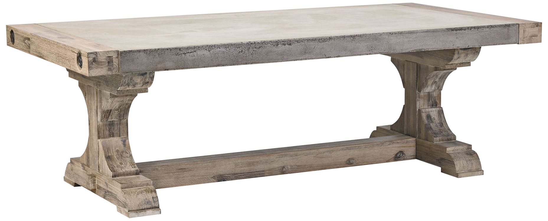 Pirate Atlantic 53" Brushed Wood and Concrete Coffee Table