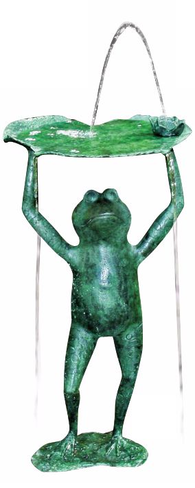 Frog Lily Pad Lifter 25" High Spitter Pond Fountain