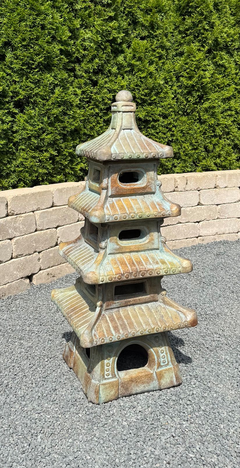 Henri Studio Cast Stone 4-Tier Pagoda 37"H Garden Accent