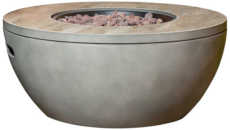 Stone Canyon 28" Round Gray Envirostone Propane Gas Fire Pit 351D0
