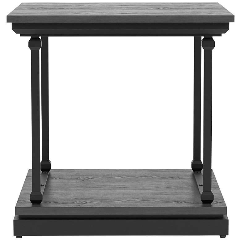 Regorra 23 3/4&quot;W Antique Gray and Black 1-Shelf End Table