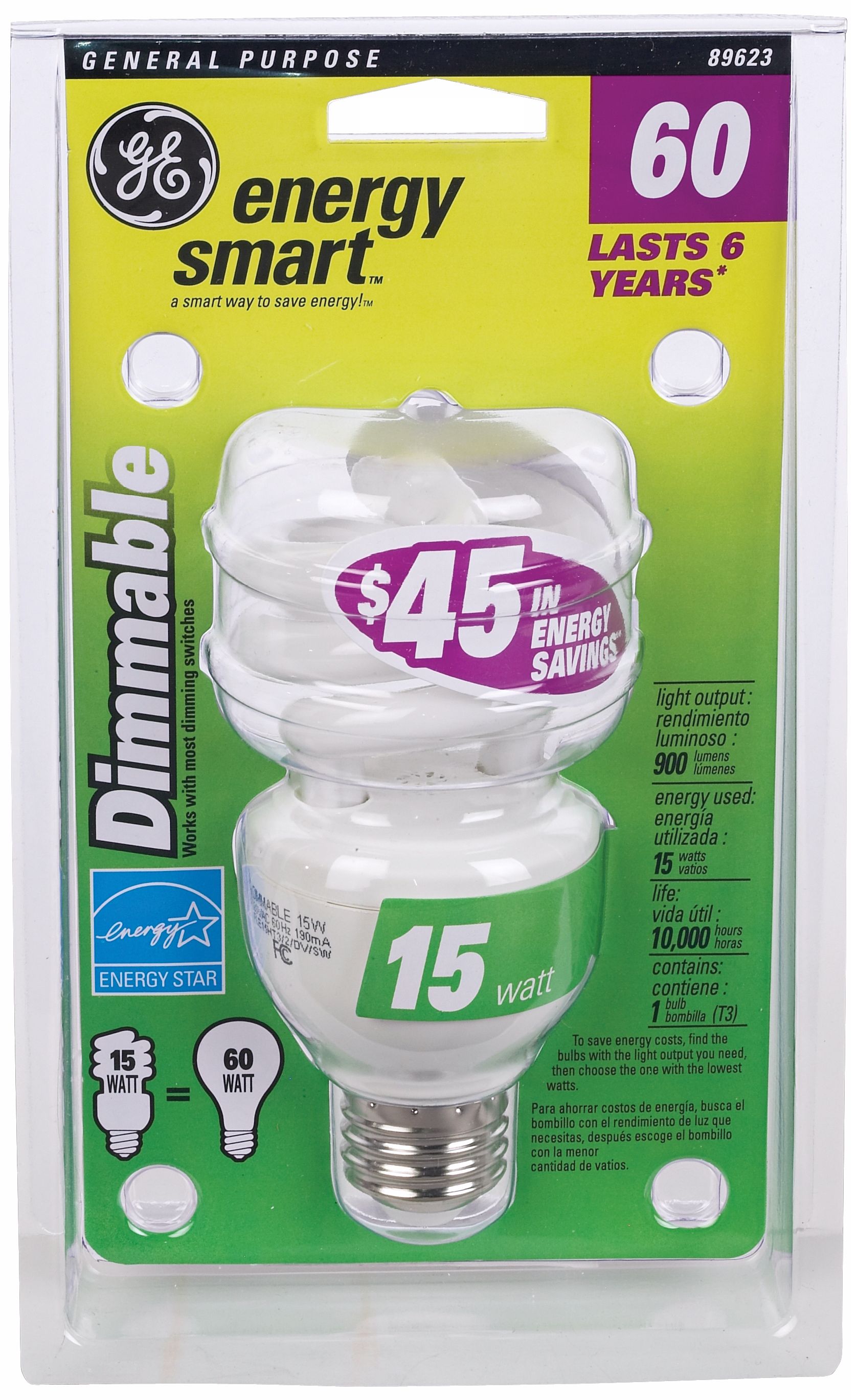 15 Watt Dimmable CFL Twist ENERGY STARÂ® Light Bulb