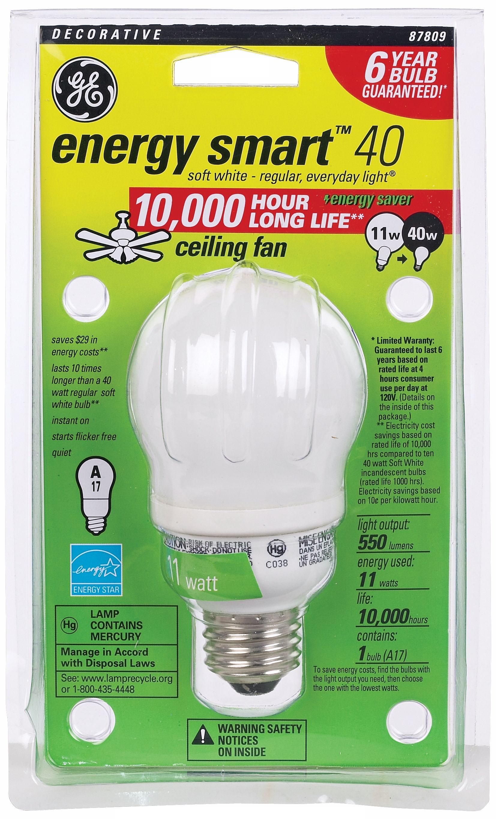 11 Watt Cfl Ceiling Fan Energy Star Light Bulb 35286 Lamps Plus