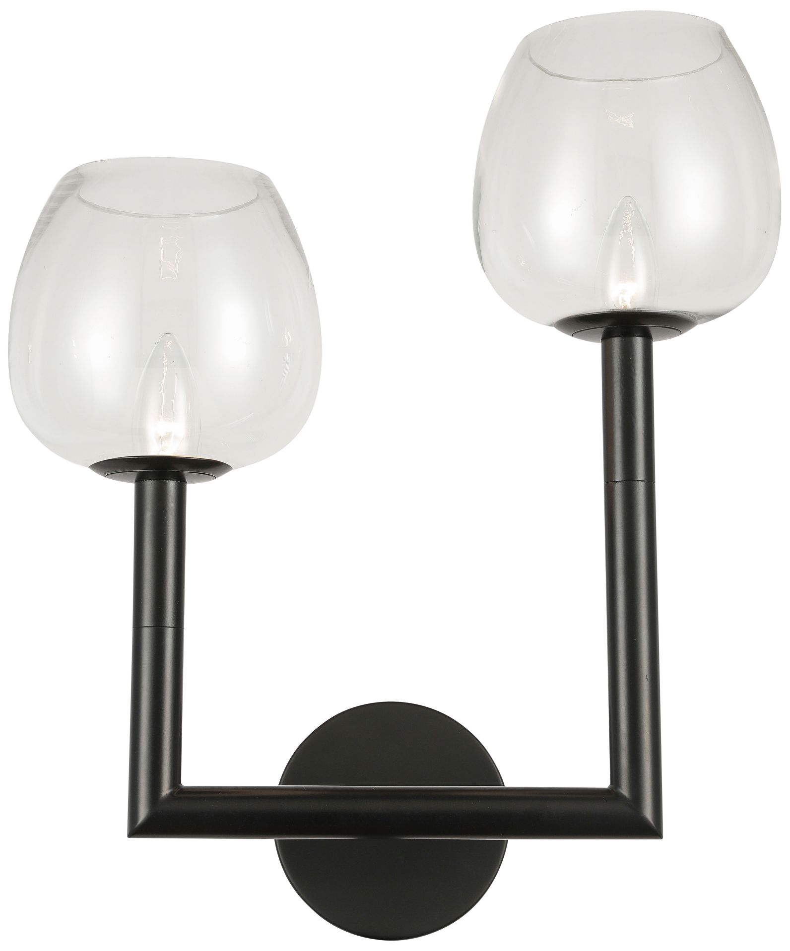 Nora Right 15 1/4" High Matte Black Wall Sconce