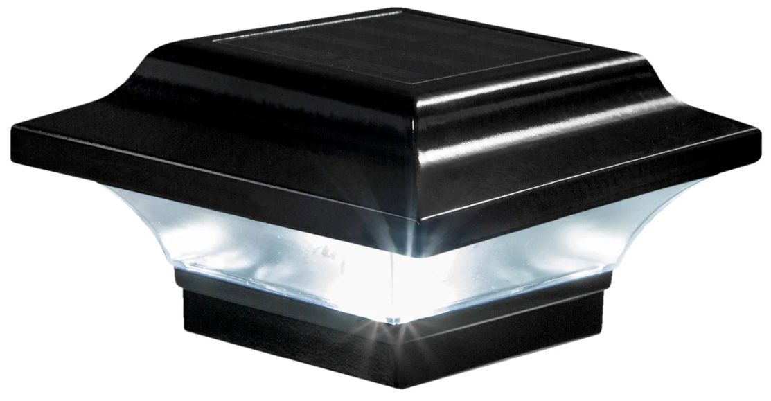Imperial Black Solar Powered LED Outdoor Post Cap