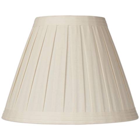 Creme Linen Box Pleat Lamp Shade 7x14x11 (Spider) - #35566 | Lamps Plus