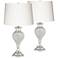 Glitz and Glam Polished Chrome Urn Table Lamps Set of 2