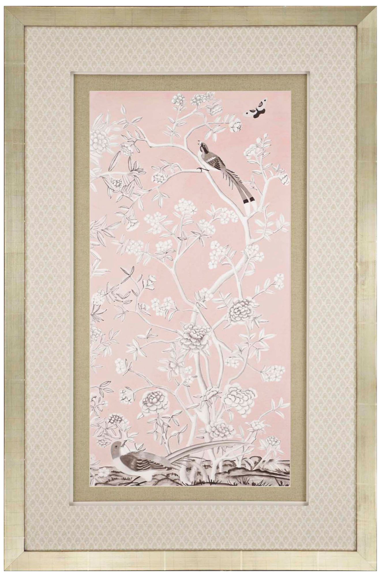 Blush Chinoiserie I 51" High Framed Giclee Wall Art