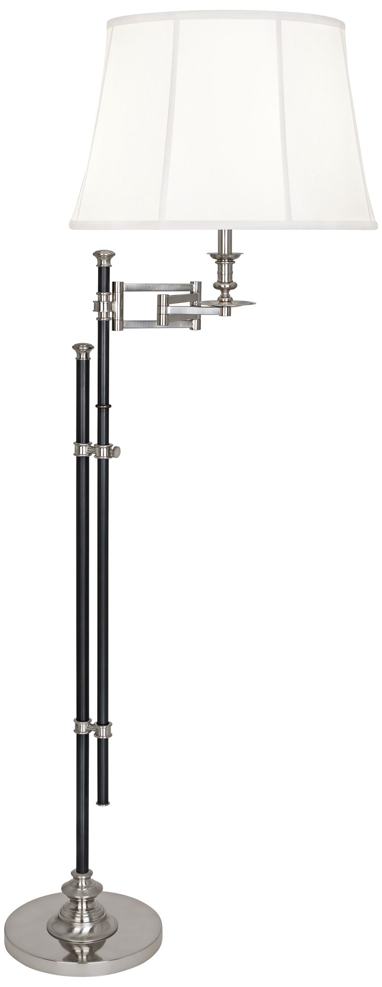 Lewis Deep Patina Bronze with Silver Swing Arm Floor Lamp