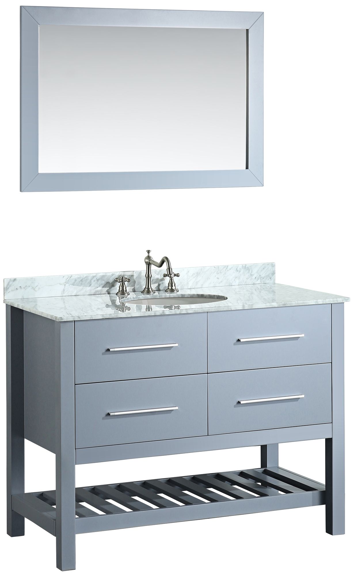Bosconi 43" Gray 2-Drawer Single Sink Vanity Set
