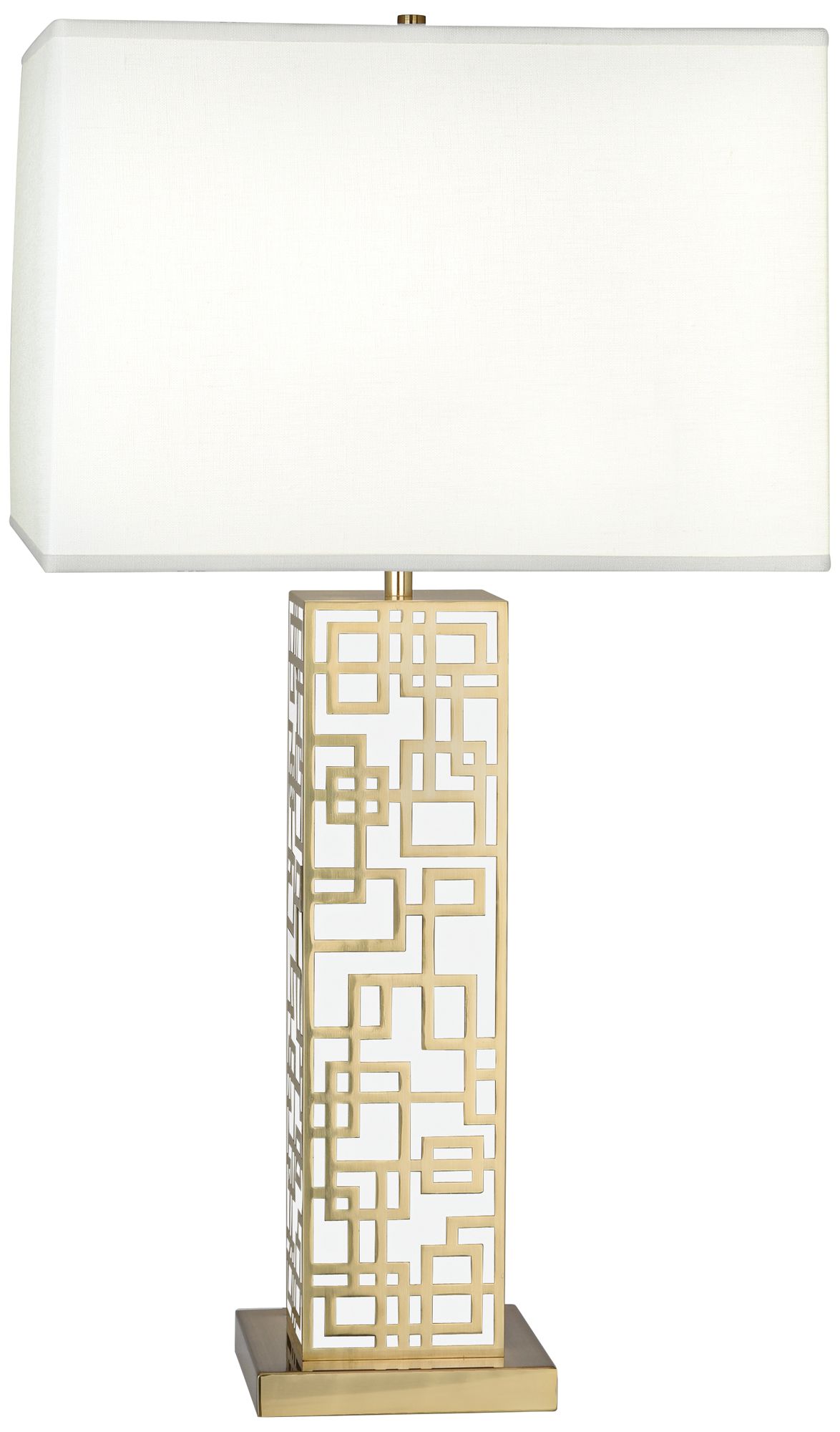 Lloyd Modern Brass over White Lacquered Table Lamp