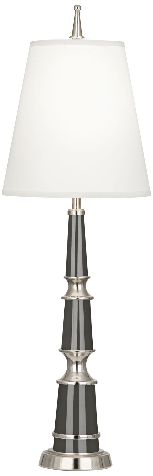 Versailles Gray Lacquer with White Shade Buffet Table Lamp