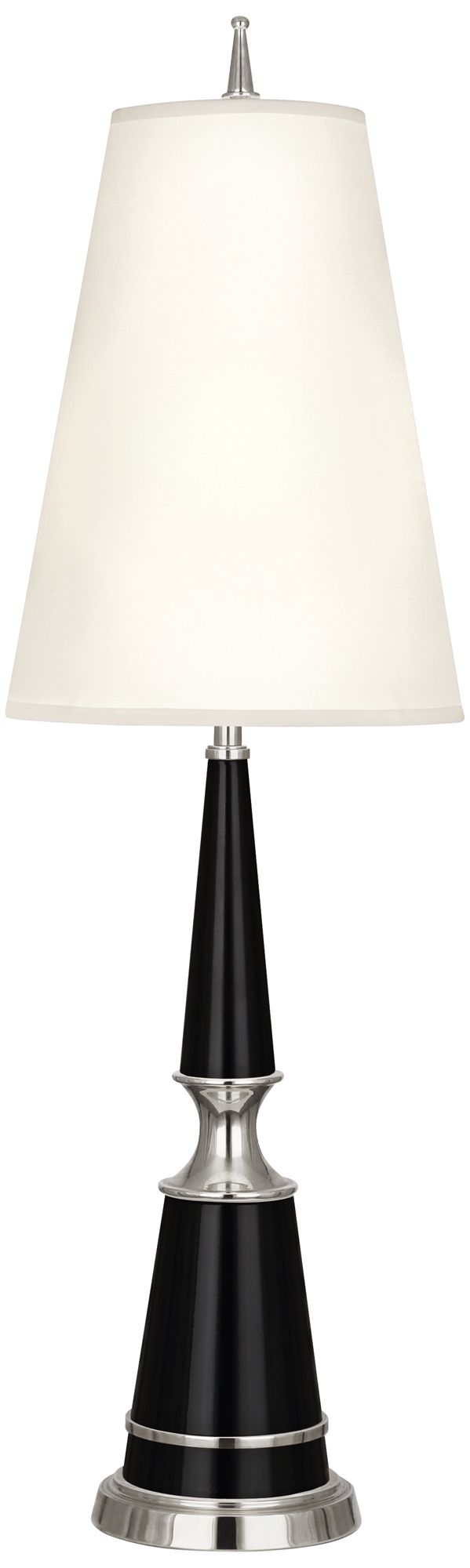 Versailles Black Lacquer Table Lamp with Ascot Shade