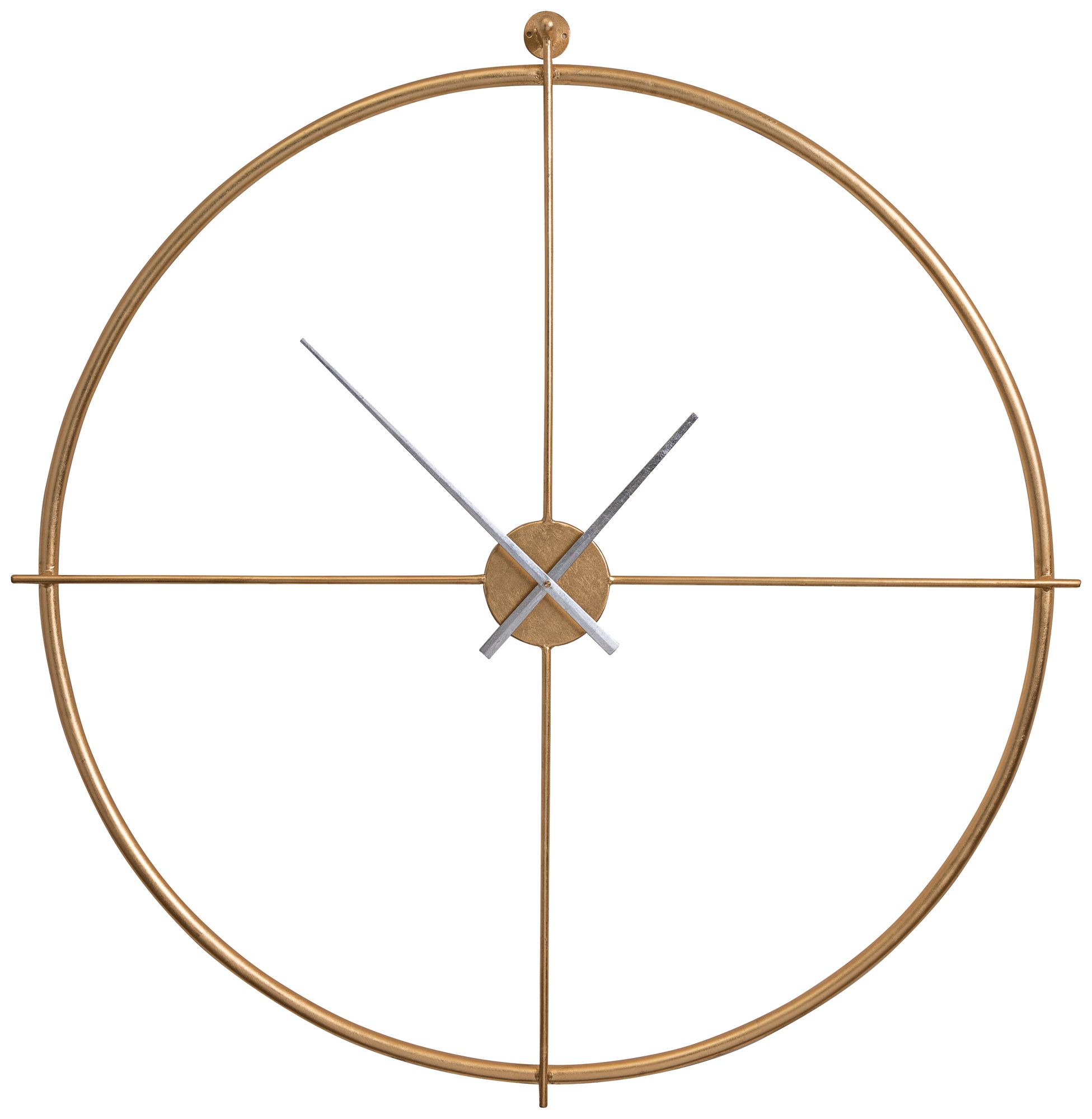 Cooper Classics Pine Gold Leaf 39" Wide Metal Wall Clock