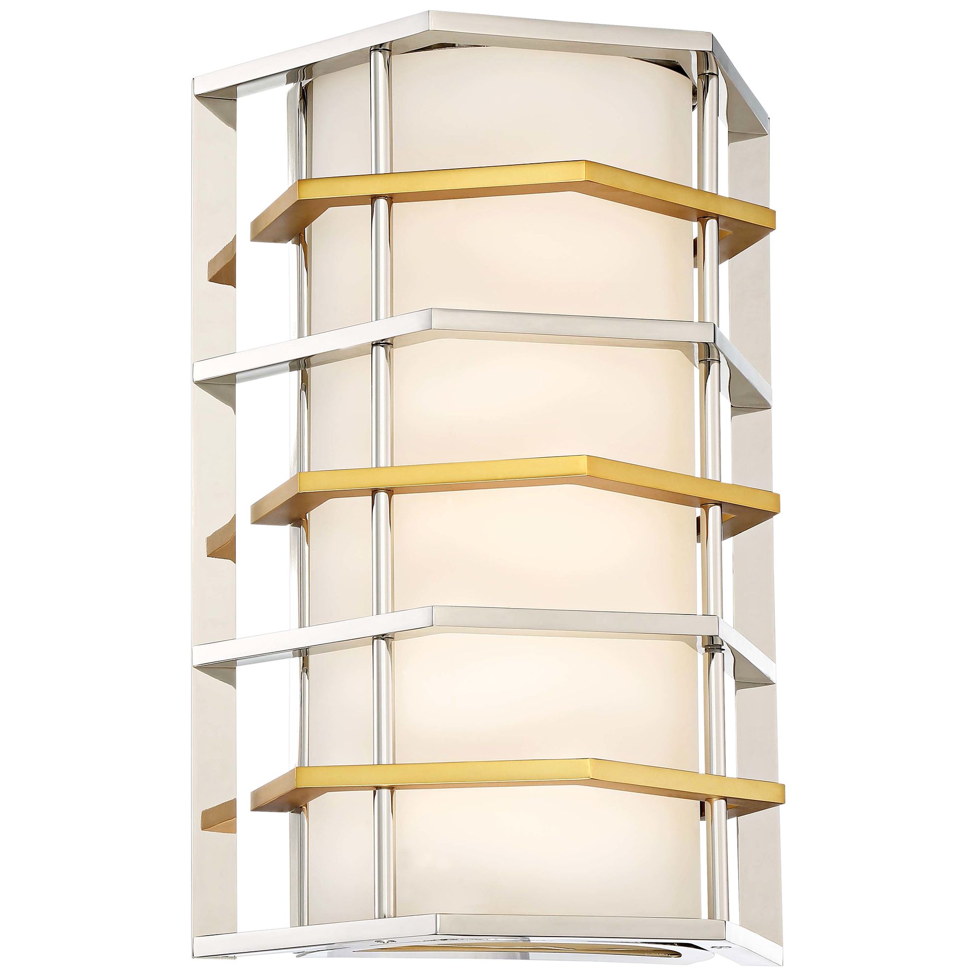 Levels 13" High Polished Nickel and Honey Gold LED Wall Sconce