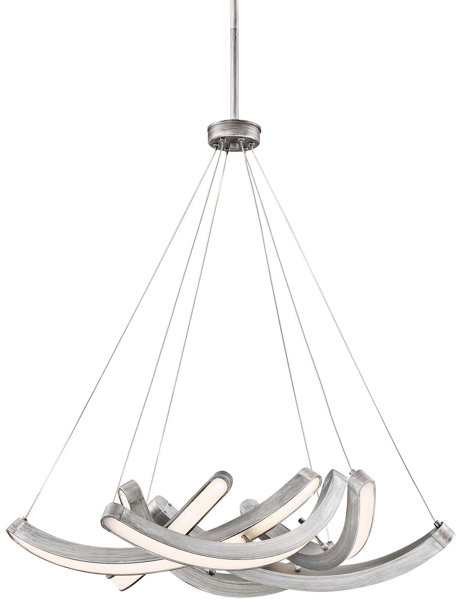 Swing Time 25" Wide Brushed Silver LED Chandelier