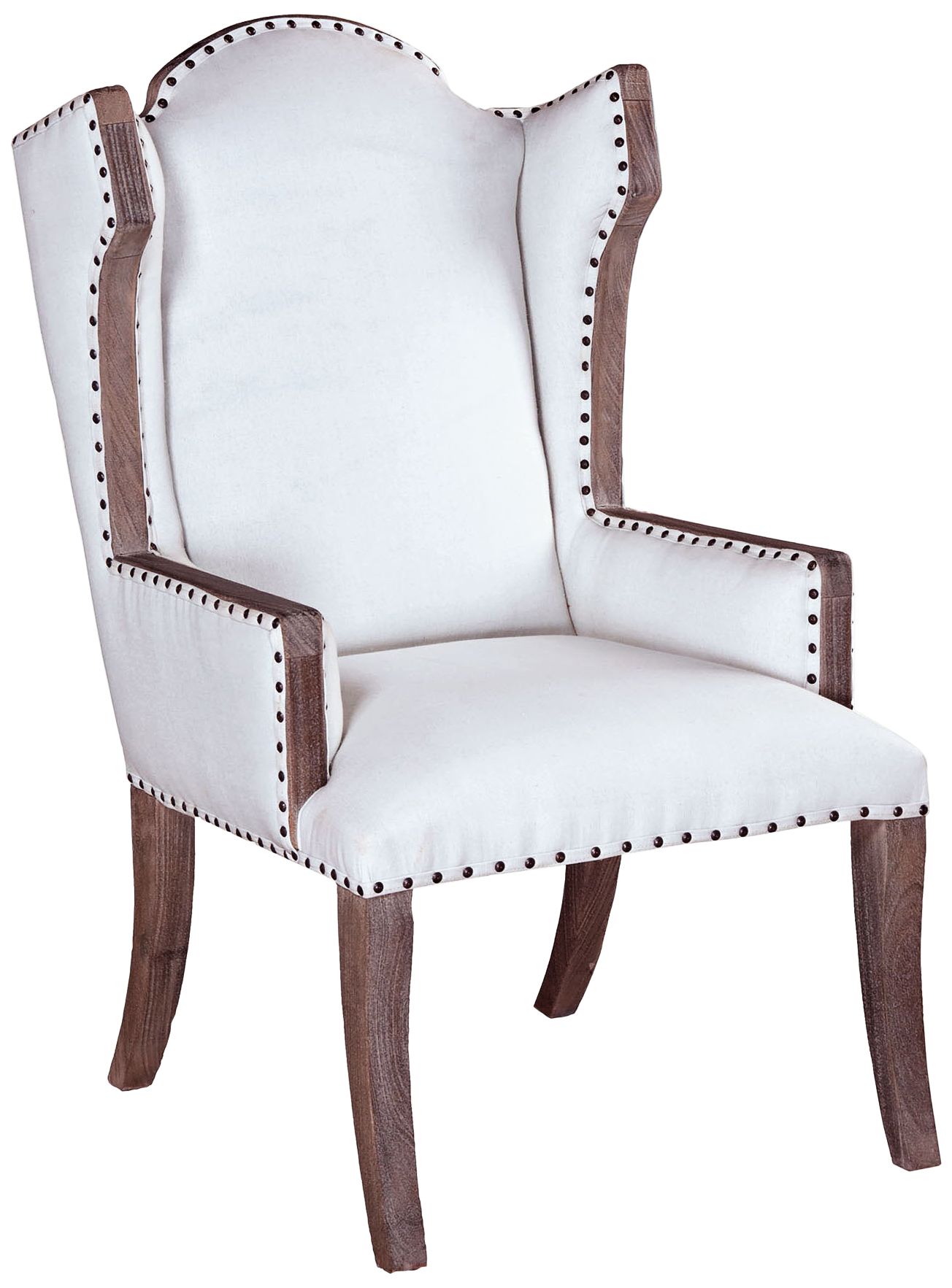 Sandel White Linen Library Armchair