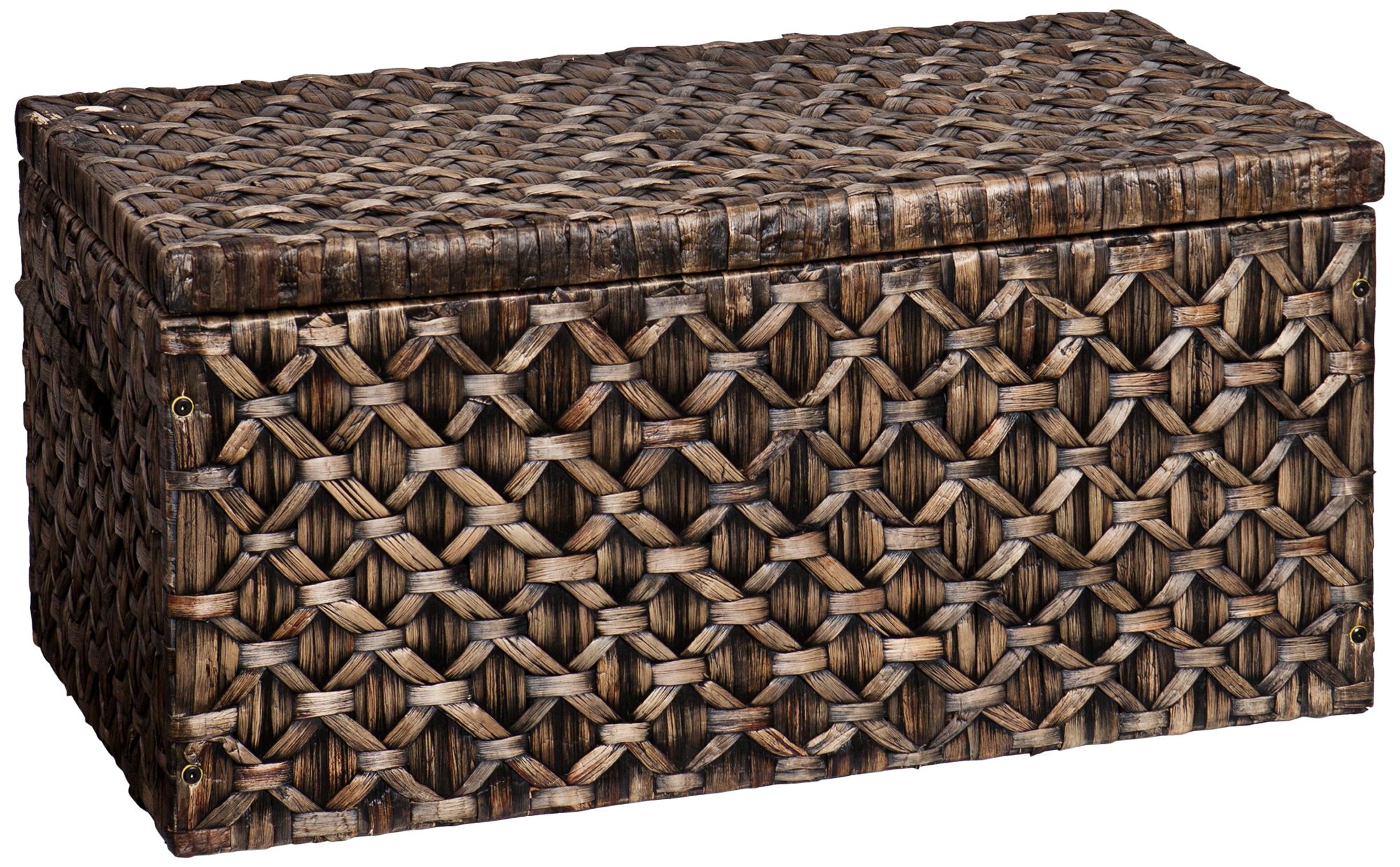 Marsh 37 3/4" Wide Blackwash Water Hyacinth Storage Trunk