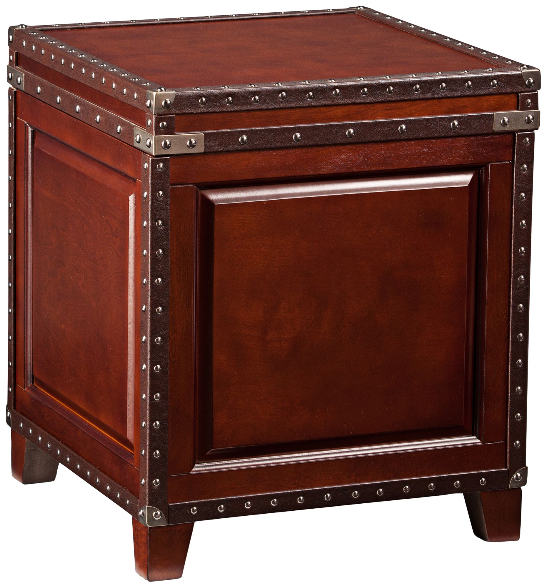 Anthony 20 1/2" Wide Dark Cherry Wood Trunk End Table