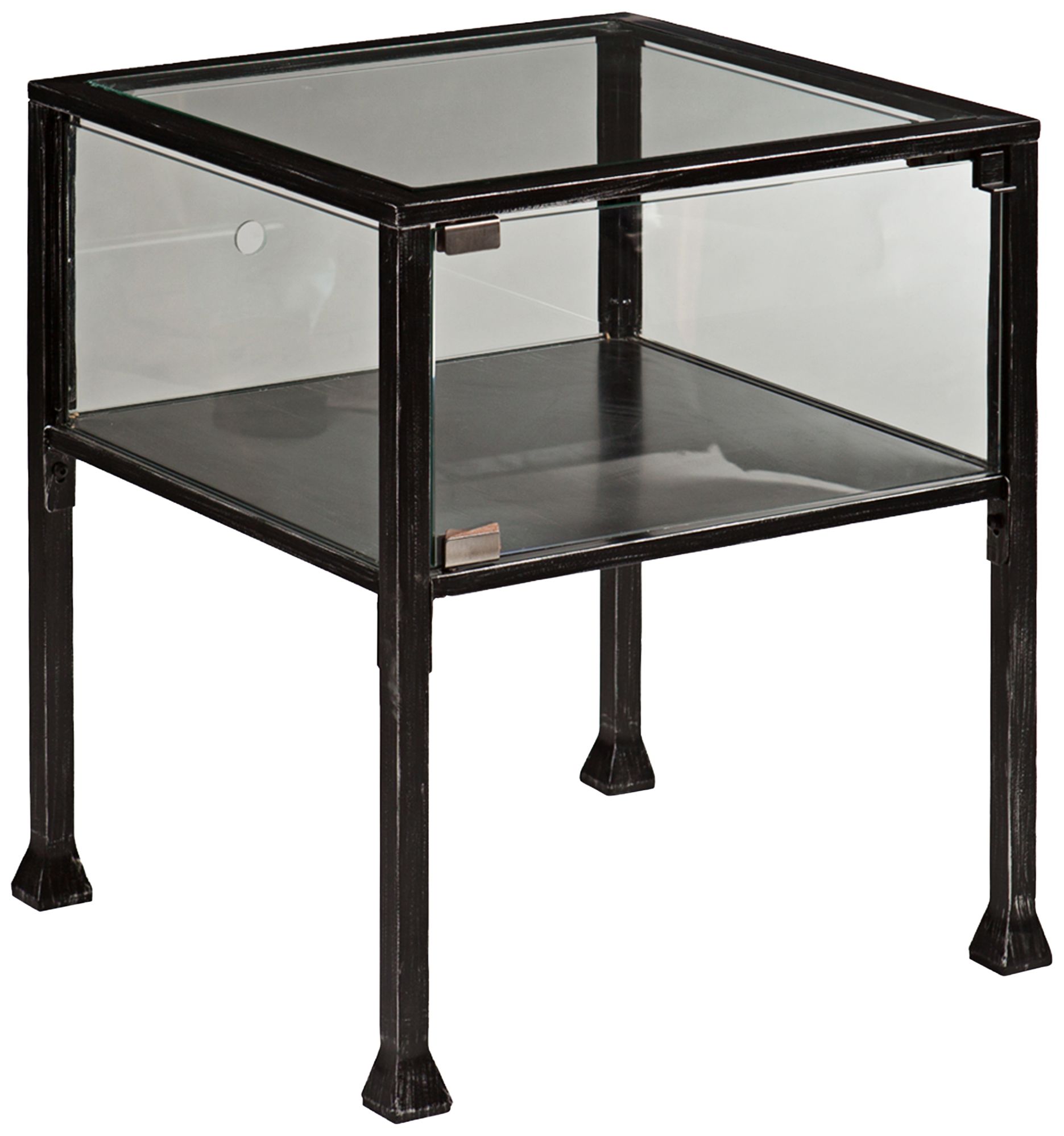 Terrance 21" Wide Metal and Glass Display Case End Table